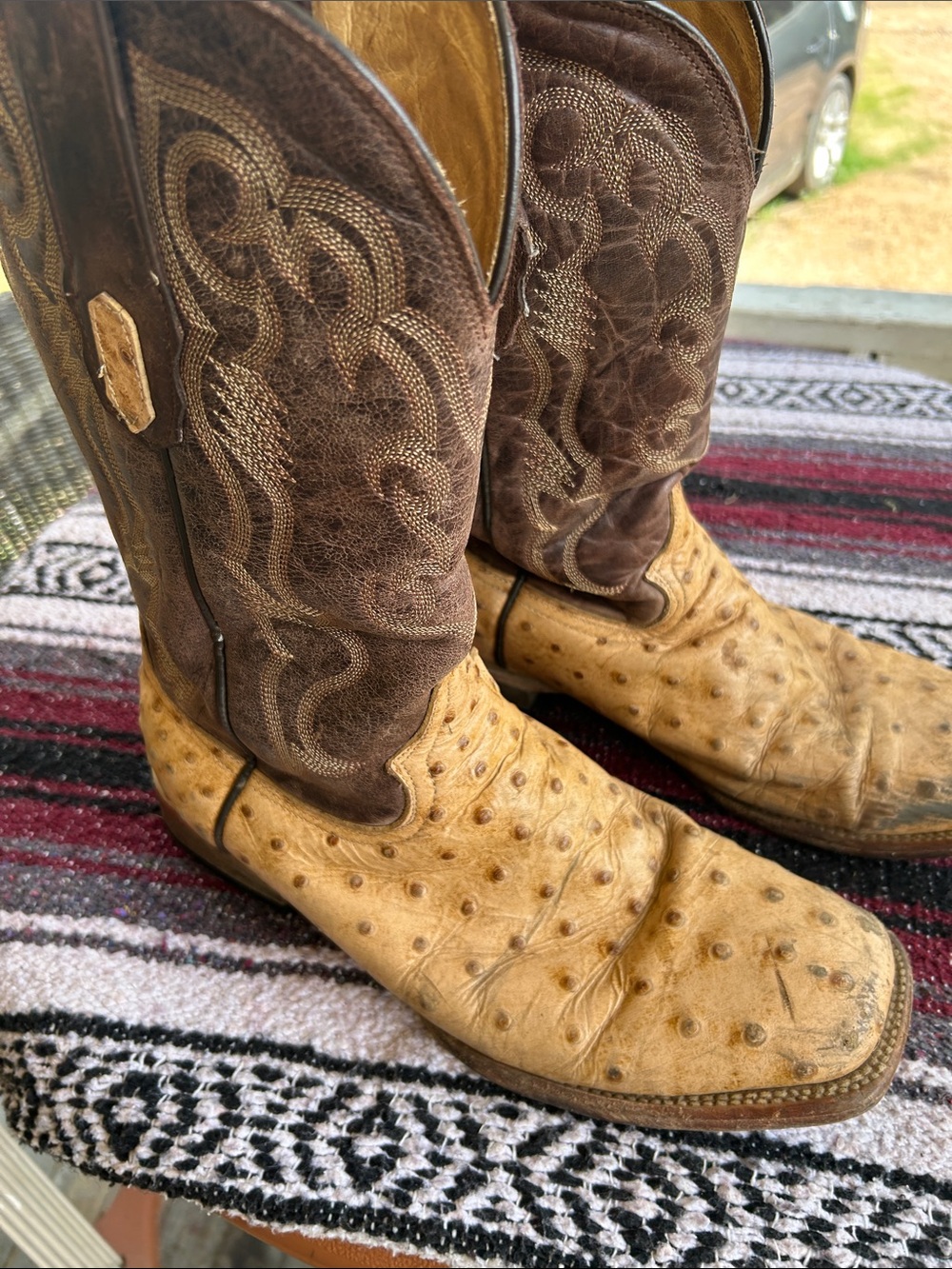Corte vacuno Vintage made in Mexico ostrich boots
